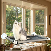 Cat Hammock Window Perch, Foldable Hanging Bed with Strong Suction Cup Cat Bed Mount, Indoor Relaxation Area for Cats Windowsill Watching