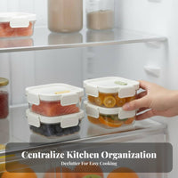 4-Compartment Food Container Microwave Safe Refrigerator Organizer Airtight closure