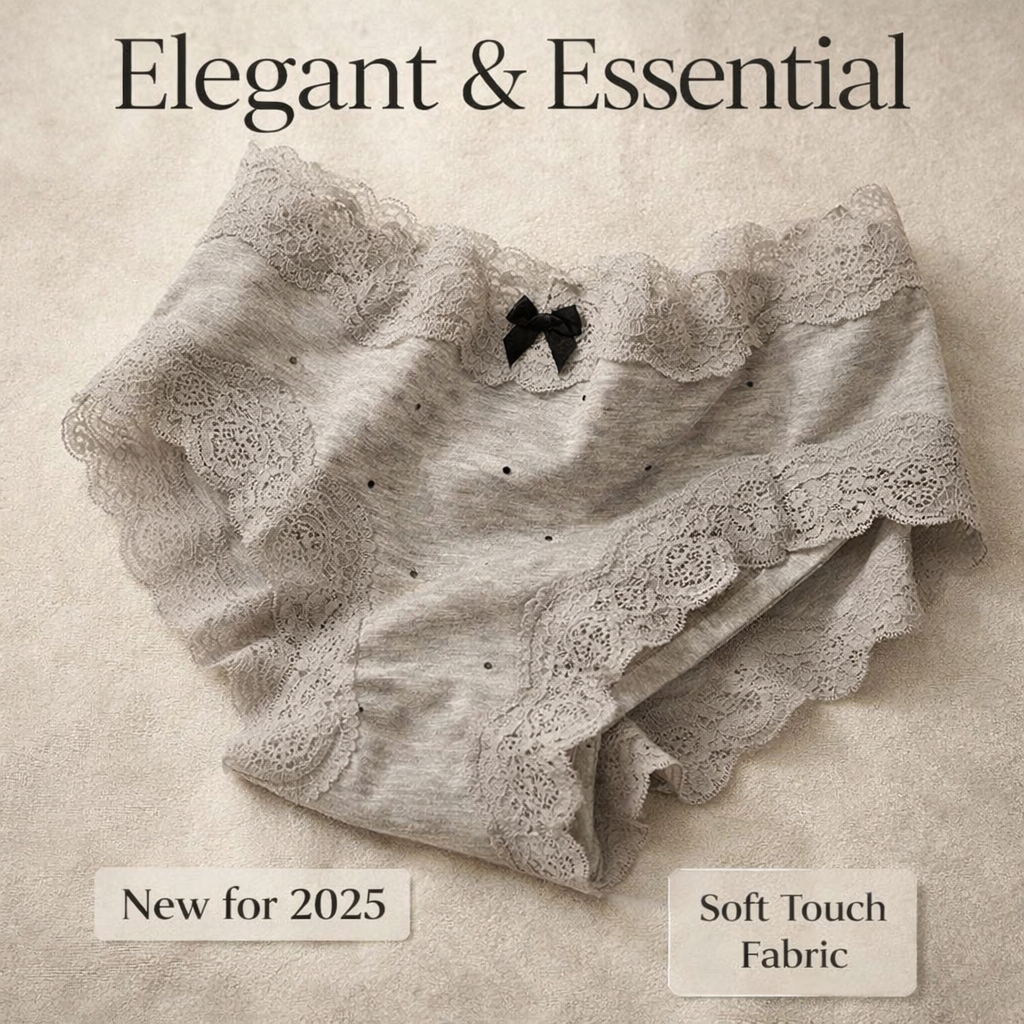 Women's Multipack Underwear with Gusset for Everyday Wear, Knickers with Vintage Lace Trim, Breathable Design