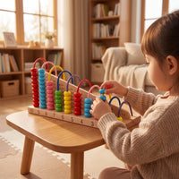 Wooden Abacus Educational Counting Frame Hands-on Abacus with Wire Rows for Preschoolers, Young Children, Homeschool, Classroom