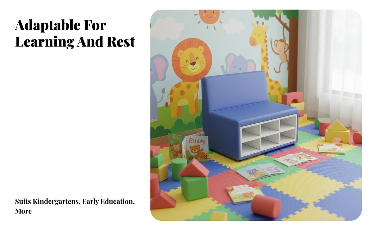 Flexible Combination Upholstered Block Bench Soft-Covered Transformable Play Couch dense Foam interlocking Seating Easy to Clean for Toddlers, Educators, Parents, Kindergarten, Waiting Area, Early Education Center, Playroom