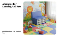 Flexible Combination Upholstered Block Bench Soft-Covered Transformable Play Couch dense Foam interlocking Seating Easy to Clean for Toddlers, Educators, Parents, Kindergarten, Waiting Area, Early Education Center, Playroom