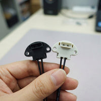 6a Rated Current Pin Base for LED Halogen Bulbs, Heat Resistant Teflon Wire for DIY Lighting, 20cm Long Medical Lamp Holder, Plastic Socket 250V