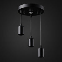 Ceiling Lights for Kitchen Island with Copper Ceiling Rose, Metal Fitting for Living Room, 3 E27 Lamp Bulb Holders with PBT, DIY Lighting Pack