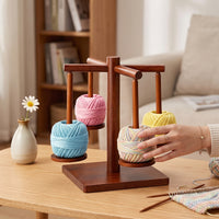 Wooden Yarn Holder with Rotating Arms Tangletangle-Resistant Yarn Holder with Spindles Organizer Tabletop Craft Tool Stable
