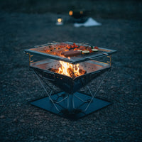 Stainless Steel Foldable Grill with Carry Bag Compact Folding Charcoal Barbecue Outdoor Portable Barbecue Grill Heavy-Duty for Campers, Backpackers, Tailgaters, Camping, Picnics, Backyard, Beach