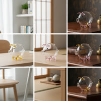 Glass Piggy Bank Transparent Piggy Bank Clear Money Box for Kids, Collectors, Desk, Shelf, Bedroom