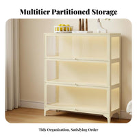 particle-resistantresistant Glass Door Curio Cabinet Floor-Standing Design Display Case Modern design Home Furniture 4-Tier Shelving for Figure collectors, Anime Fans, Living Room, Bedroom, Office