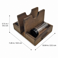Wooden Desk Tidy, Stylish Desk Organizer Wood Pen Pot for Desktop, Retro Stationary Storage, 25.5x18.5x14.5cm