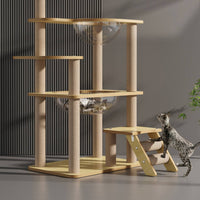 Stable and Sturdy Multi-Level Cat Tree with Space Capsules Strong Load-Bearing Pet Furniture for Indoor