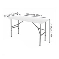 Foldable Design Plastic Folding Table Space Saving Rectangular Folding Table No Assembly Required Easy to Clean for Vendors, Campers, Outdoor, Market Stalls, Camping, Picnics