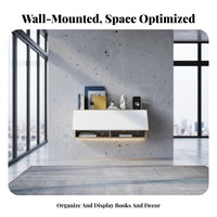 Wall-Mounted Shelving Unit Space-Saving Design Flip-up Door Wall-Mounted Cabinet Sturdy Construction Minimalist & Design