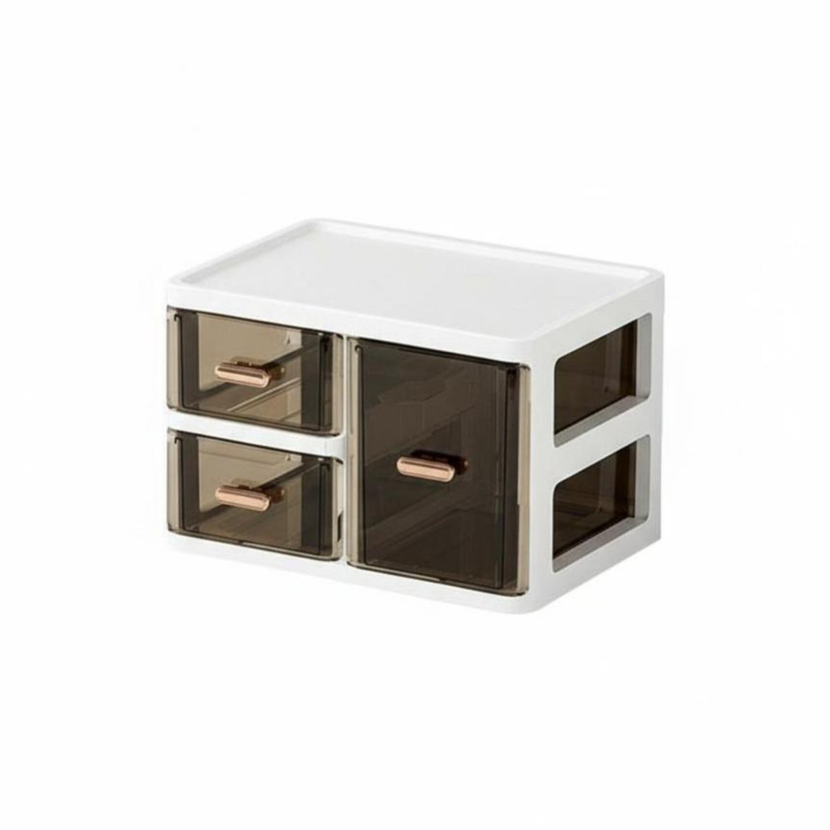 Transparent Drawers Multi-Drawer Storage Box with Top Tray Large Capacity Desktop Organizer adaptable Household Container particleresistant for Office Workers, Makeup lovers, vanity, Bedroom, Bathroom, Craft Room