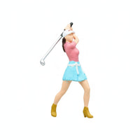 Micro Landscape Decor 1:64 Golf Miniatures Vivid Poses 1:64 Golfer Figures Realistic Pose Golf Player Miniatures Detailed Painted for Model Makers, Sand Table
