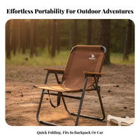 Foldable Folding Camping Chair Heavy Duty Lightweight Backrest Camp Chair High Load Capacity Collapsible Outdoor Seat with Backrest No Assembly Required for Campers, Anglers, Picnickers, Beach, Backpacking, Backyard