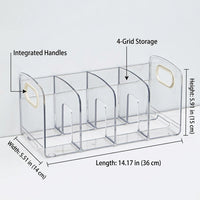 Desktop Organizer with Reading Stand, Transparent Acrylic with Portable Handle, Stationery for Office Desk, File Storage Box