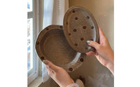 Oval Serving Plate Elegant Speckled Plate Handcrafted Dishware for Dessert, Coffee Break