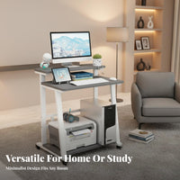 Space-Saving Mobile Computer Desk Modern Minimalist Design Small Study Desk on Wheels Multipurpose Bedside Rolling Table Easy Assembly for Telecommute Workers, Teenagers, Professionals, Bedroom, Dorm Room