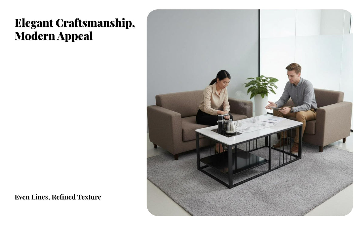 Minimalist design Sofa and Coffee Table Set Modern Design Sectional Sofa with Armchair Business Grade Office Furniture space-saving for Clients, Guests, Adults, Reception Area, Waiting Room, Lobby