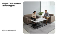 Minimalist design Sofa and Coffee Table Set Modern Design Sectional Sofa with Armchair Business Grade Office Furniture space-saving for Clients, Guests, Adults, Reception Area, Waiting Room, Lobby
