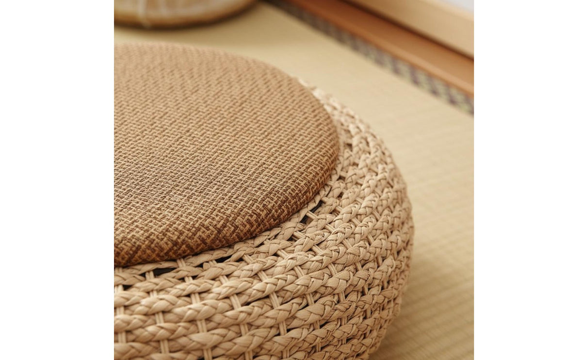 Japanese Woven Mat Seat Natural Materials Straw Woven Seat Woven Straw Pouf Breathable Padded Floor Pillow Versatile Use
