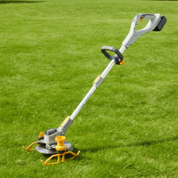 Electric Vegetation Trimmer with Wheels Battery Powered Grass Trimmer with Wheels Handheld Cordless Vegetation Wacker Ergonomic for Homeowners, Gardeners, Garden