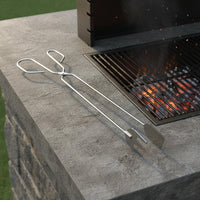 Briquette Tongs Heat Resistant Heavy Duty Briquette Tongs Metal Barbecue Tool for Outdoor, Camping, Fireplace