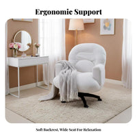 Height Adjustable Upholstered Swivel Armchair Thick Cushion Task Chair Soft Textile Upholstery Home Furniture Ergonomic Design for Young Adults, Homeowners, Dormitory, Study Room, Reading Nook, Reception Area