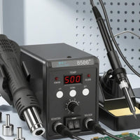 Separate Controls 2-in-1 Soldering Station Compact Soldering Rework Kit Desktop Electronic Repair Tool Black