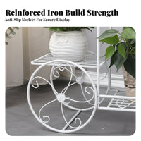 Space-Saving Multi-Tier Plant Stand Decorative Multi-Level Flower Cart Sturdy Construction Display Rack Indoor & Outdoor Use for Gardeners, Homeowners, Gift Givers, Balcony, Living Room, Window Side, Entryway