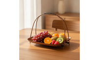Bamboo Tray with Handle Rectangular Bamboo Woven Basket Tray Boho for Tabletop Presentation