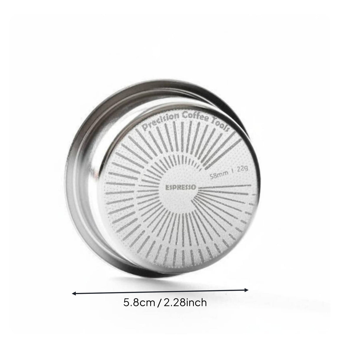 304 Stainless Steel Espresso Portafilter Basket 58mm Filter Basket Straight Wall Design for Baristas, Home Cafe