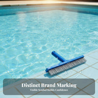 Metal Bristles Pool Cleaning Brush Hanging Hole Pool Brush Raised Handle Side Braces