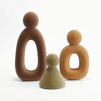 3 Pieces Resin Family Figurines Sculptural Decorative Highlight Sculpture Contemporary Abstract Figurines for Art Lovers, Bookshelf, Tabletop