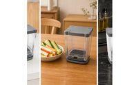 Kitchen Prep Tool with Container Enclosed Fruit Cubing Tool Countertop French Fry Cutter for Home Cooks, Meal Prep, Kitchen, Small Kitchens