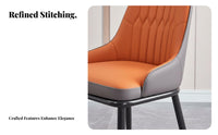 Italian Design Upholstered Side Chair High-Resilience Cushion Armless Stitched-Back Seat Commercial Grade Household Furniture Thick Foam Padding for Restaurant Owners, Homeowners, Office Workers, Dining Room, Hotel, Kitchen, Bedroom