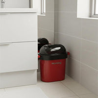Sealed Lid Lidded Trash Can with Handles Odor Control Flip Top Wastebasket Space-Saving Bathroom Trash Bin Portable for Kitchen, Bedroom, Office