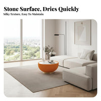2 Pieces Modern Minimalist Design Fluted Drum Coffee Table Set Sintered St a Top Fluted Nesting Table Pair Wear-Resistant Living Room Furniture Easy to Clean for Homeowners, Apartment Dwellers, Design Enthusiasts, Lounge Area, Small Areas, Reading Nook