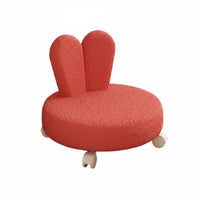 360° Swivel Wheels Bunny Ear Floor Chair Ergonomic Design Low Stool High-Density Foam Cushion children's Furniture Soft Fleece Texture for Toddlers, Adults, Parents, Living Room, Playroom, Bedroom, Entryway