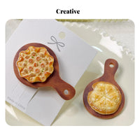 Pizza Hair Accessory Creative Design Food Hair Accessory Simulation Food Hairpin Cute Vision-Catching for Foodies