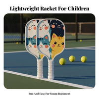 Indoor & Outdoor Use Kids Pickleball Paddle Easy to Learn Pickleball Paddle Anti-Slip Sweat-Absorbent Grip for Family, Backyard, Park, Beach