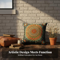 Ethnic Print Pillowcase Gentle Feel Bohemian Square Pillow Cover Retro Pattern Pillow Cover Case Hidden Fastener for Motorists