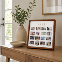 Personalised Wedding Anniversary Photo Frame, Handmade Wooden Photo Frame with Glass Cover, Custom Engraved Gift for Couples, Wall Mount Display