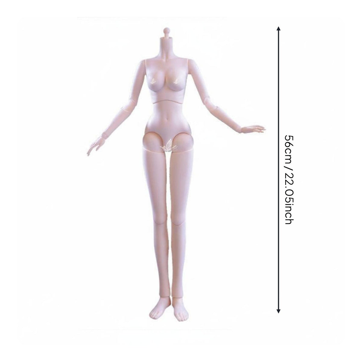 Changeable Eyes 1/3 Scale BJD Doll 31 Points of Articulation 60cm Nude Doll Body for Hobbyists