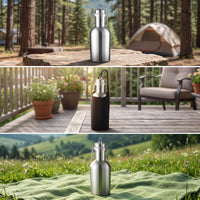 Reusable Metal Bottle with Swing-Top Homebrew Swing-Top Bottle Barware Beverage Container Compact for Home Bar, Picnics