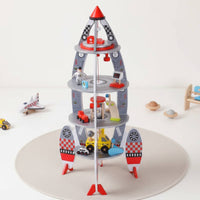Space Spacecraft Building Set Large Size Wooden Spacecraft Playset Interactive Play Plaything for Kids, Kids