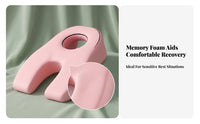Contoured Memory Foam Prone Pillow Open Design Prone Sleeping Headrest Rounded Edges