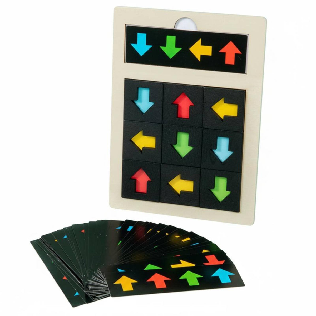 Wooden Direction Cognition Toy Early Education Pointer Reasoning Matching Board Hand-Eye Coordination Color Direction Matching Game
