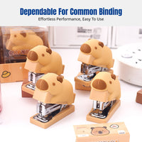 Mini Stapler Set, Capybara Cartoon Figure, Cute Student Office Stationery, Random