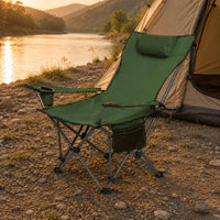 Fishing Recliner Chair Easy to Carry Reclining Camping Chair Cup Holder Outdoor Seat for Anglers